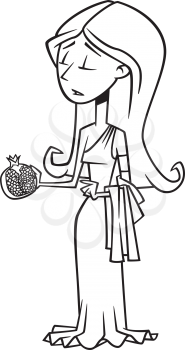 Royalty Free Clipart Image of a Woman Holding a Fruit