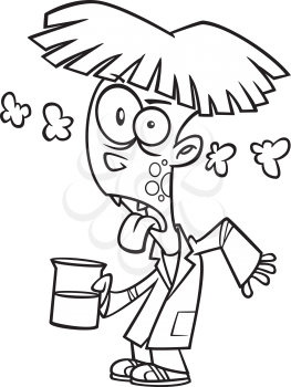 Royalty Free Clipart Image of a Person Sick Over Drinking Something
