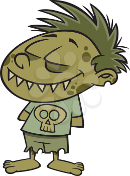 Royalty Free Clipart Image of a Happy Zombie