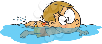 Royalty Free Clipart Image of a Boy Swimming