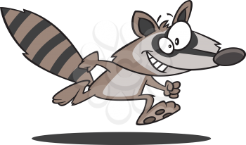 Royalty Free Clipart Image of a Running Raccoon