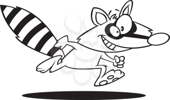 Royalty Free Clipart Image of a Running Raccoon