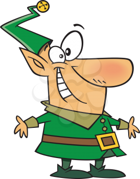 Royalty Free Clipart Image of a Green Elf
