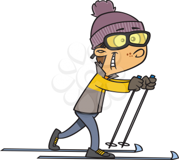 Royalty Free Clipart Image of a Cross-Country Skier