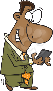 Royalty Free Clipart Image of a Man Texting