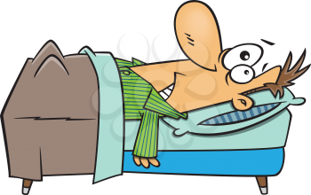 Royalty Free Clipart Image of an Insomniac