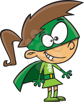 Royalty Free Clipart Image of a Super Math Girl