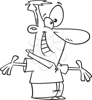 Royalty Free Clipart Image of a Man With His Arms Outspread