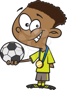 Royalty Free Clipart Image of a Soccer Champ