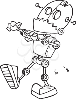 Royalty Free Clipart Image of a Robot Monster