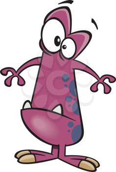 Royalty Free Clipart Image of a Purple Monster