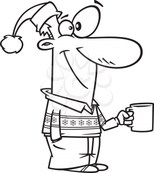 Royalty Free Clipart Image of a Man at a Staff Party