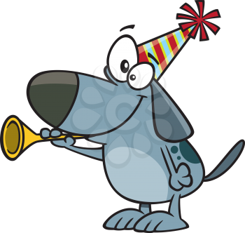Royalty Free Clipart Image of a Dog Celebrating