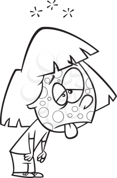 Royalty Free Clipart Image of a Sick girl