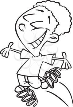 Royalty Free Clipart Image of a Boy on Springs