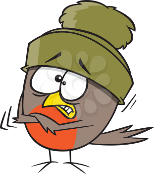 Royalty Free Clipart Image of a Cold Bird