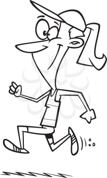 Royalty Free Clipart Image of a Woman Running