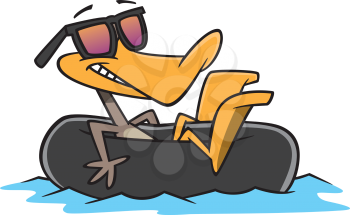 Royalty Free Clipart Image of a Duck Floating