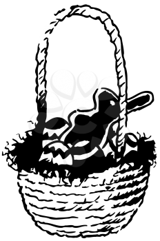 Royalty Free Clipart Image of an Easter Basket