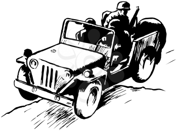 Royalty Free Clipart Image of a Jeep