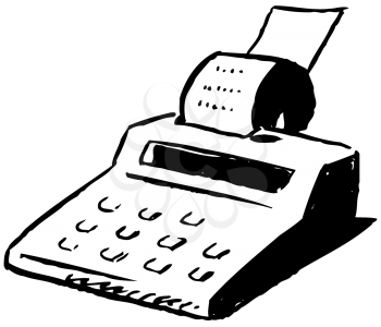 Royalty Free Clipart Image of an Adding Machine