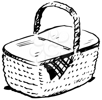 Royalty Free Clipart Image of a Picnic Basket