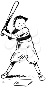 Royalty Free Clipart Image of a Young Batter