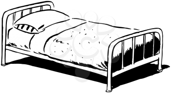 Royalty Free Clipart Image of an Iron Bed