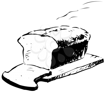 Royalty Free Clipart Image of a Loaf of Bread