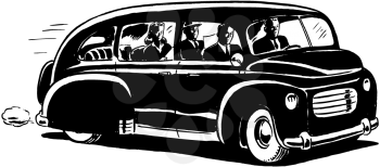 Royalty Free Clipart Image of a Carpool