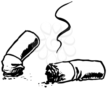 Royalty Free Clipart Image of a Cigarette Butts