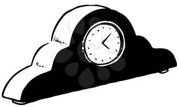 Royalty Free Clipart Image of a Mantel Clock