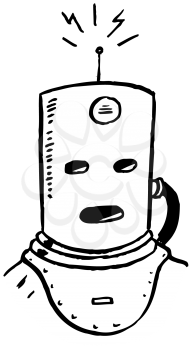 Royalty Free Clipart Image of a Radio Transmitter Helmet
