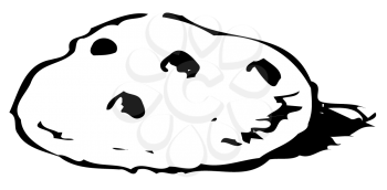 Royalty Free Clipart Image of a Chocolate Chip Cookie