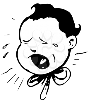 Royalty Free Clipart Image of a Crying Baby