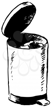 Royalty Free Clipart Image of a Dustbin