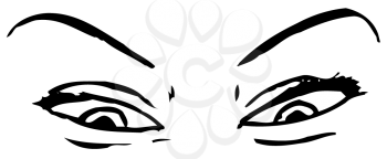 Royalty Free Clipart Image of Angry Eyes