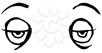 Royalty Free Clipart Image of Heavy-Lidded Eyes