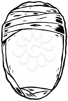 Royalty Free Clipart Image of a Mummy's Blank Face