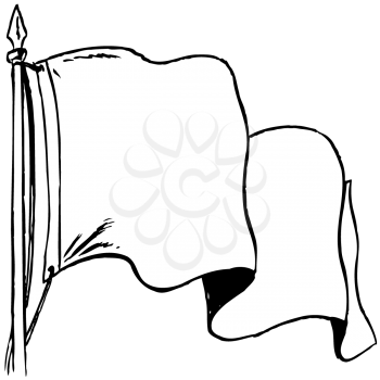 Royalty Free Clipart Image of a Blank Flag