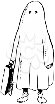 Royalty Free Clipart Image of a Halloween Ghost