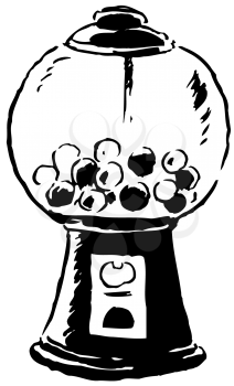 Royalty Free Clipart Image of a Gumball Machine