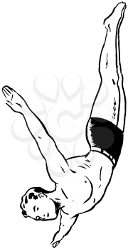 Royalty Free Clipart Image of a High Diver