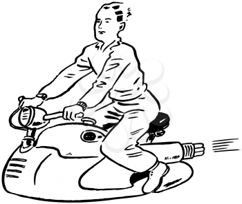 Royalty Free Clipart Image of a Jet Scooter