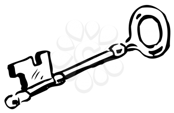 Royalty Free Clipart Image of a Skeleton Key