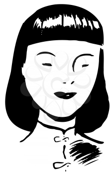 Royalty Free Clipart Image of an Asian Woman