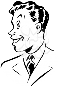 Royalty Free Clipart Image of a Wide-Eyed Man