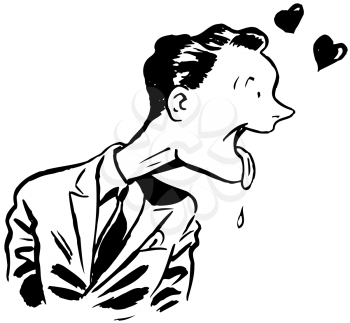 Royalty Free Clipart Image of a Lovestruck Man