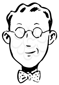 Royalty Free Clipart Image of a Man With Spectacles