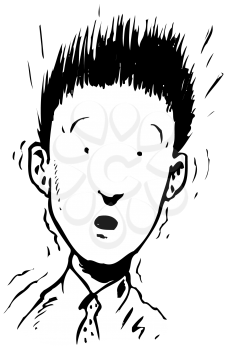 Royalty Free Clipart Image of
a Very Frightened Man